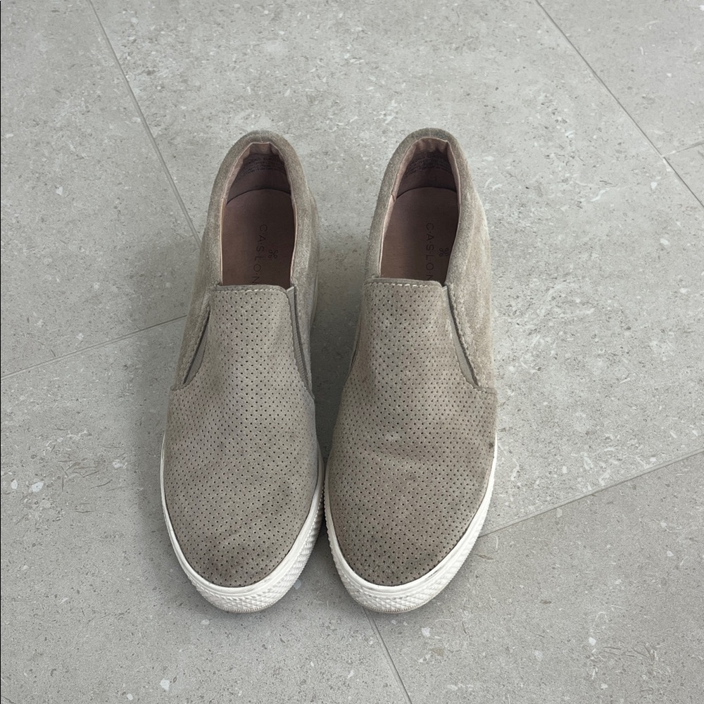 Caslon Perforated Slip-On Sneakers - Taupe